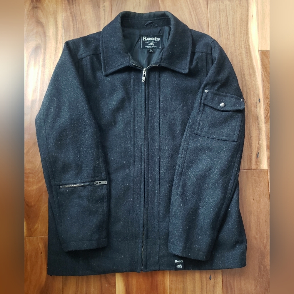 Roots Men's Black Wool Blend Jacket
